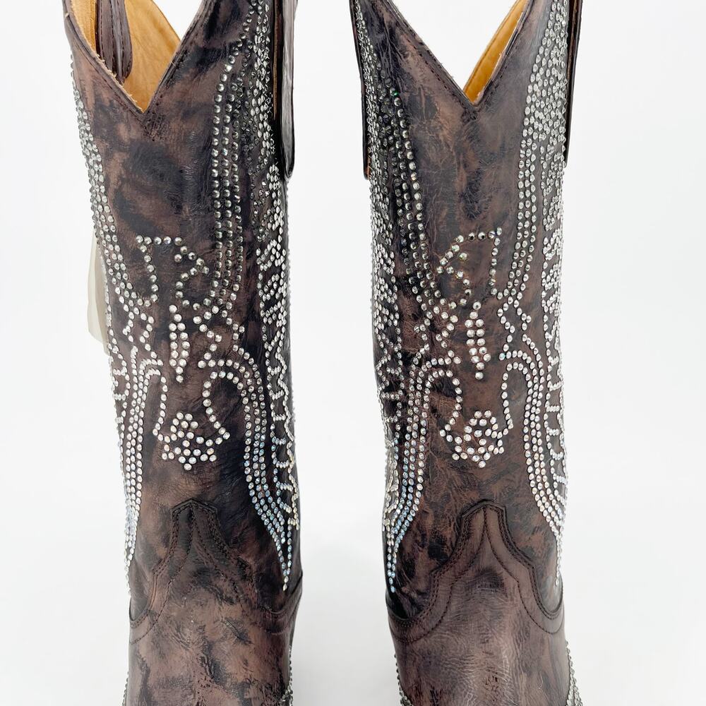 NWOB Old Gringo Brown Swarovski Crystal Eagle Western Cowgirl Boot size 7.5 - Picture 7 of 12